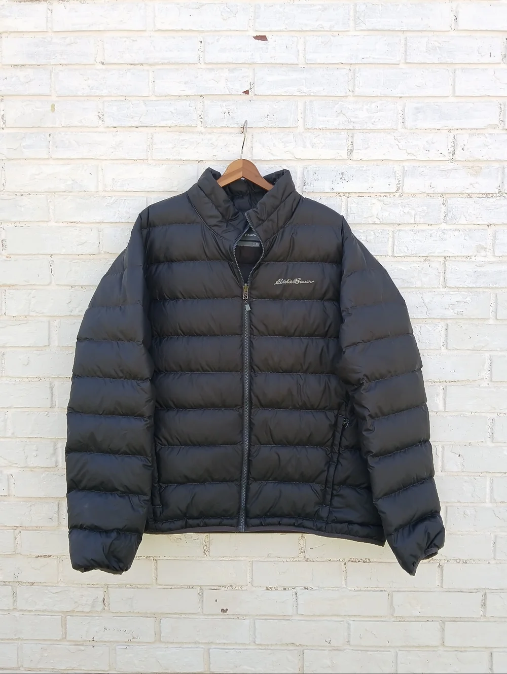 Eddie Bauer Quilted Down Puffer Jacket Black 2XL